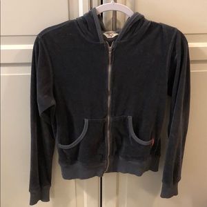 Hard Tail velour zip up sweatshirt